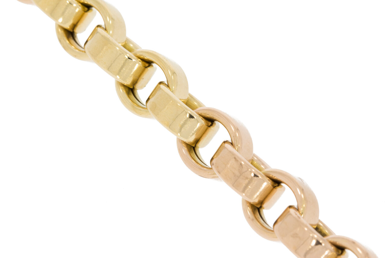 Bicolor Erbsarmband 18 Karat Gold - 20 cm