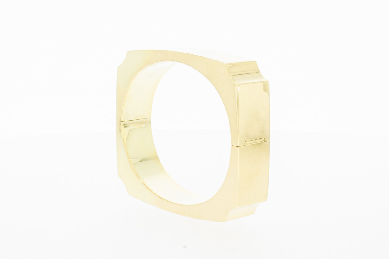 14 Karat gelbgoldene Quadratische Armreif