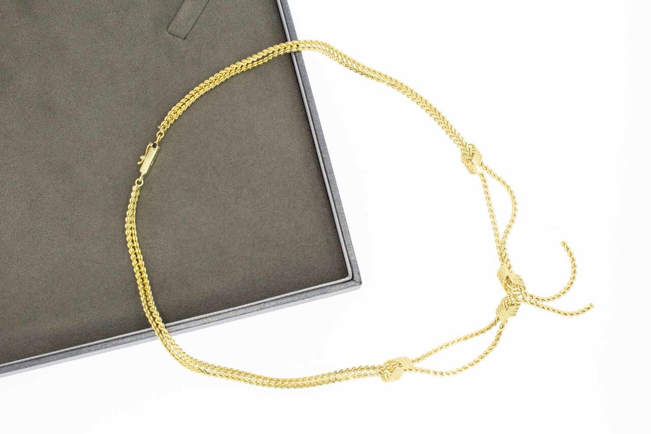 Doppelknoten Damen Goldkette 14 Karat - 42 cm