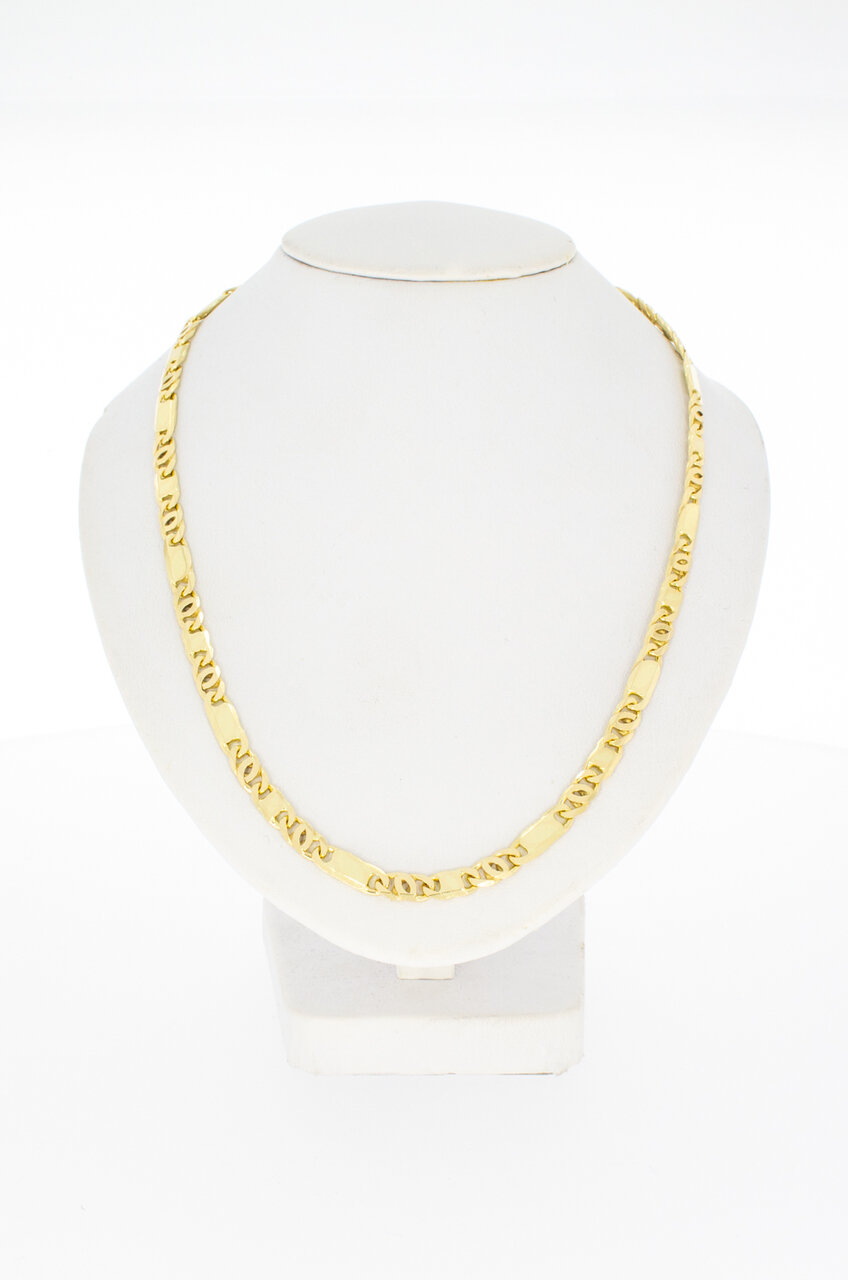 18 Karat Gelbgold Falkenauge Kette - 46 cm