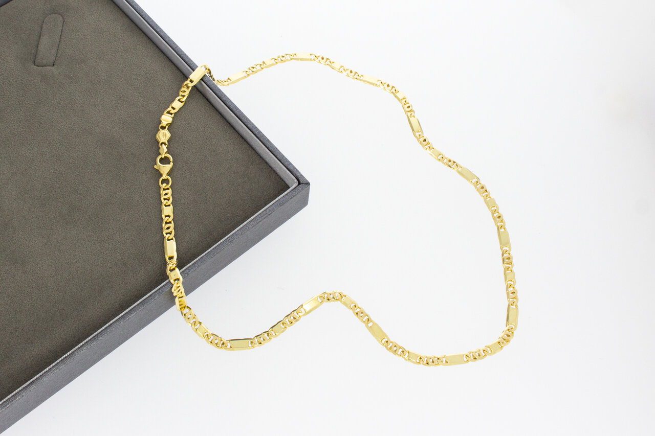 18 Karat Gelbgold Falkenauge Kette - 46 cm