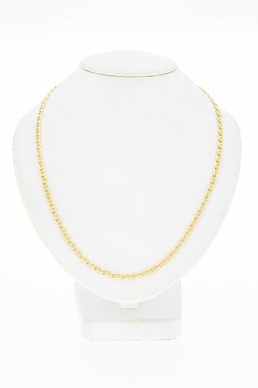 14 Karat gelb goldene Anker Halskette - 45,5 cm