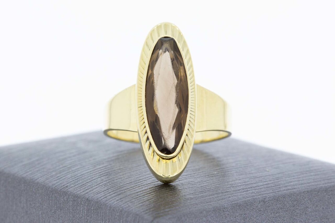 Vintage Rauchquarzring 14 Karat Gold - 18.5