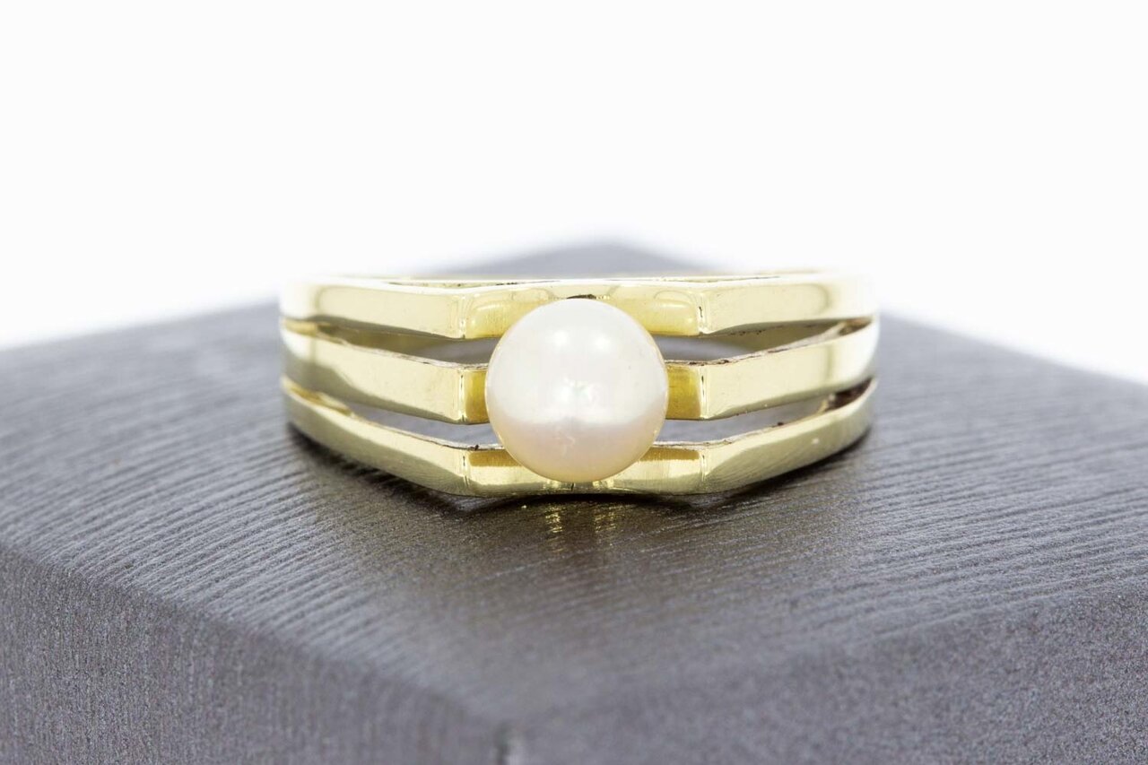 14 Karat Gelbgold Perlenring - 17,6 mm