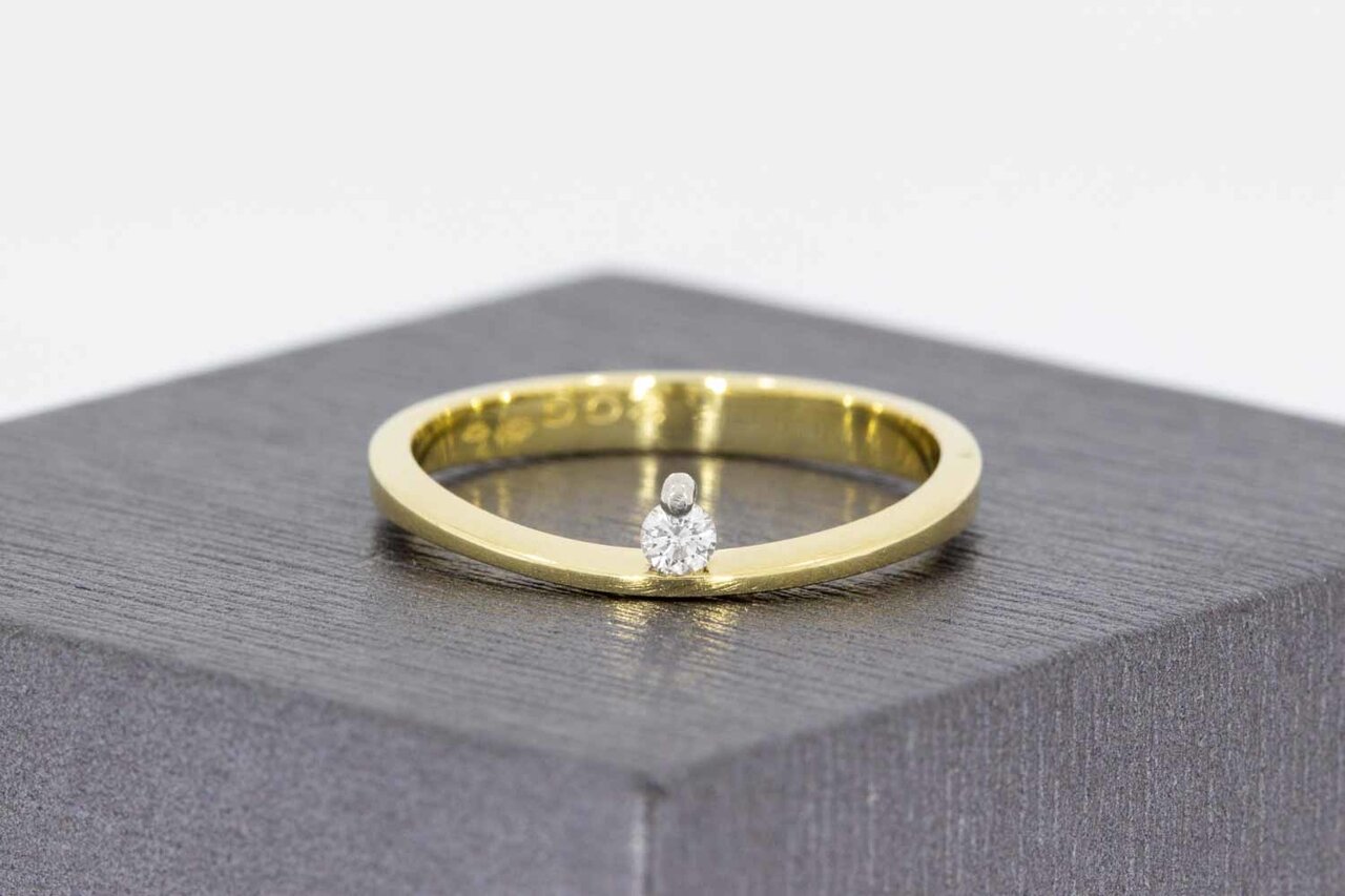 14 Karat Diamant Goldring - 17,6 mm