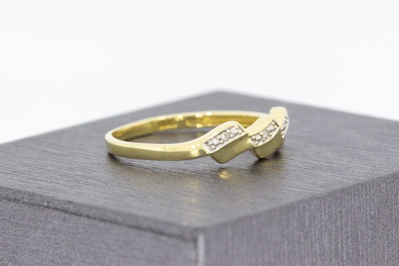 Fantasy 14 Karat Diamant Goldring - 17,9 mm