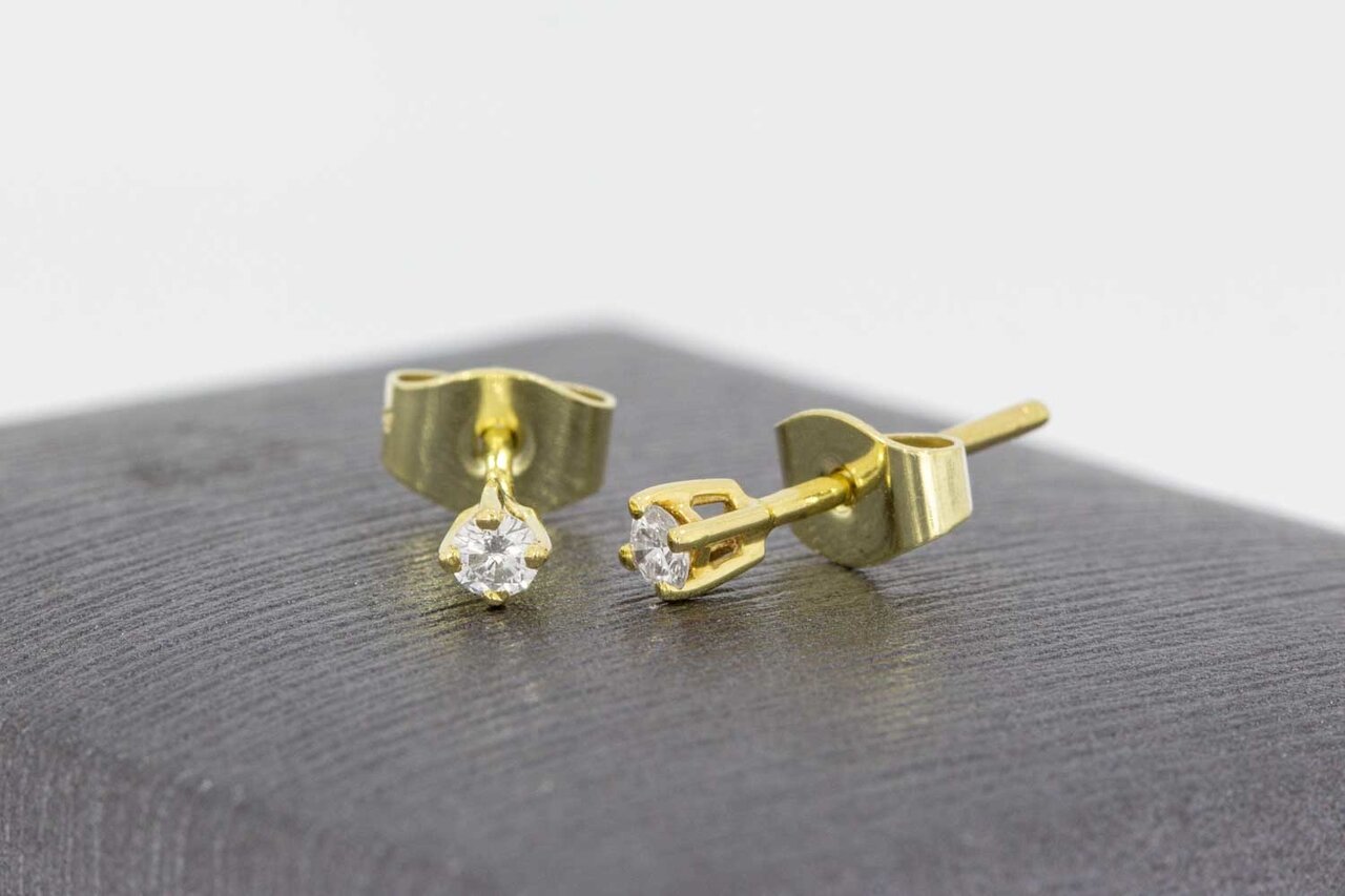 14 Karat Gold Diamant Ohrstecker - 2,4 mm