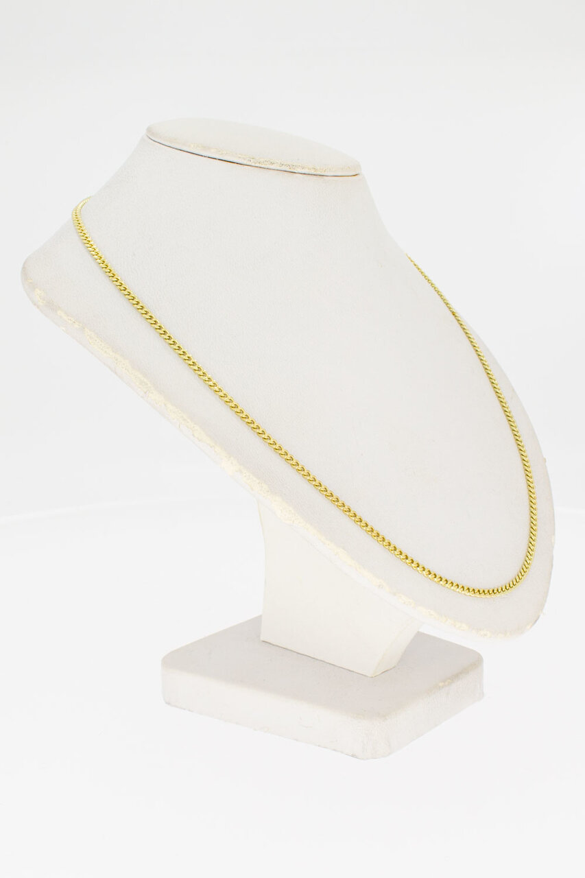 14 Karat gelb Gold Panzer Kette - 51,9 cm