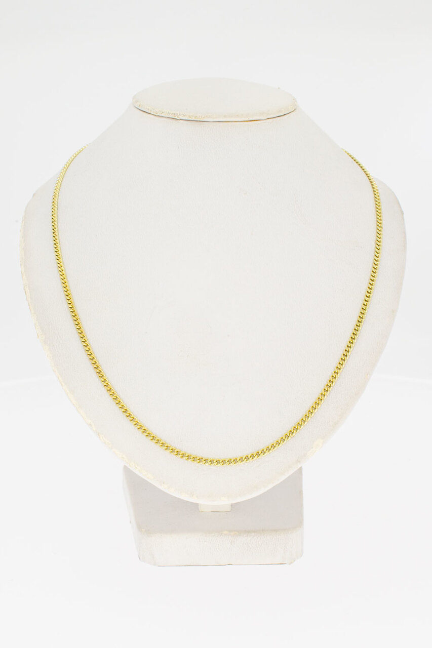 14 Karat gelb Gold Panzer Kette - 51,9 cm