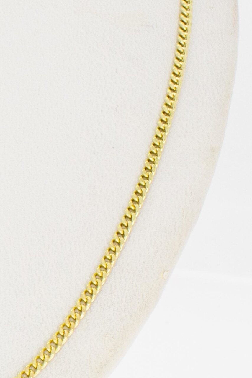 14 Karat gelb Gold Panzer Kette - 51,9 cm