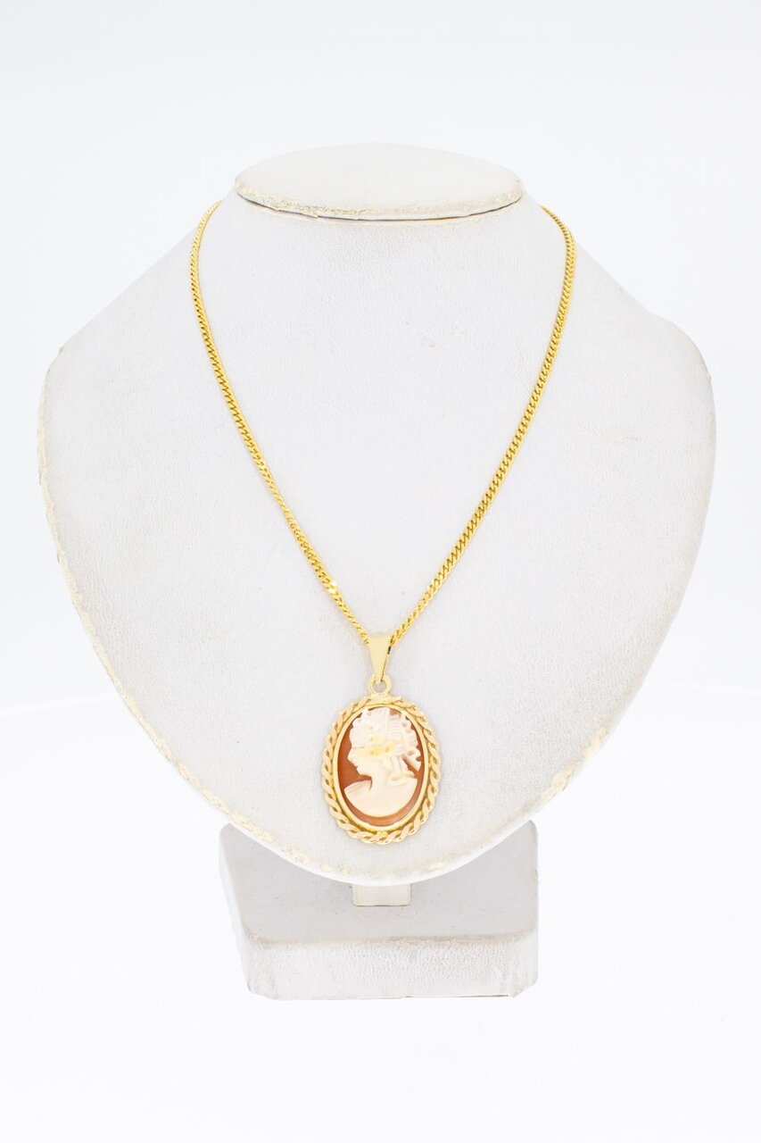 585 Gold Cameo Anhänger Damen - 26 mm