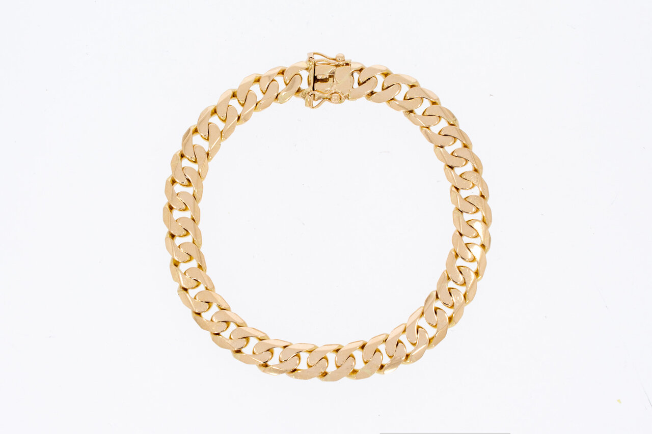 18 Karat Gold Panzer-Armband - 20,2 cm