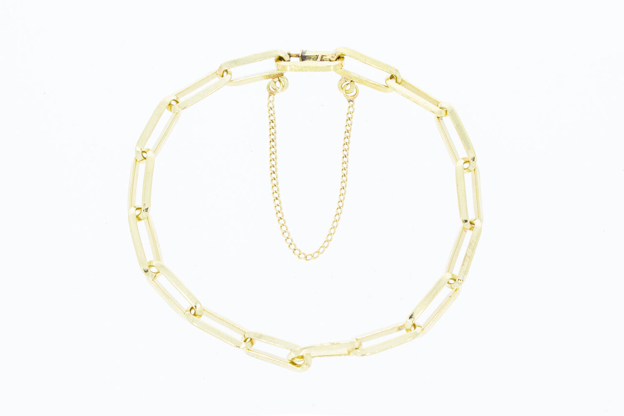 14 Karat Paperclip Goldarmband - 20 cm