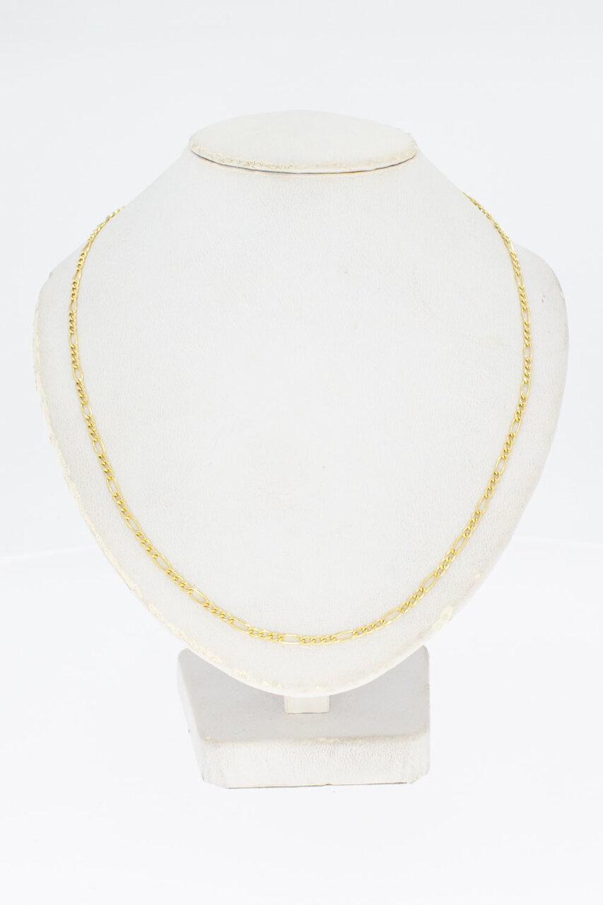 Figarokette 14 Karat Gelbgold - 49,6 cm