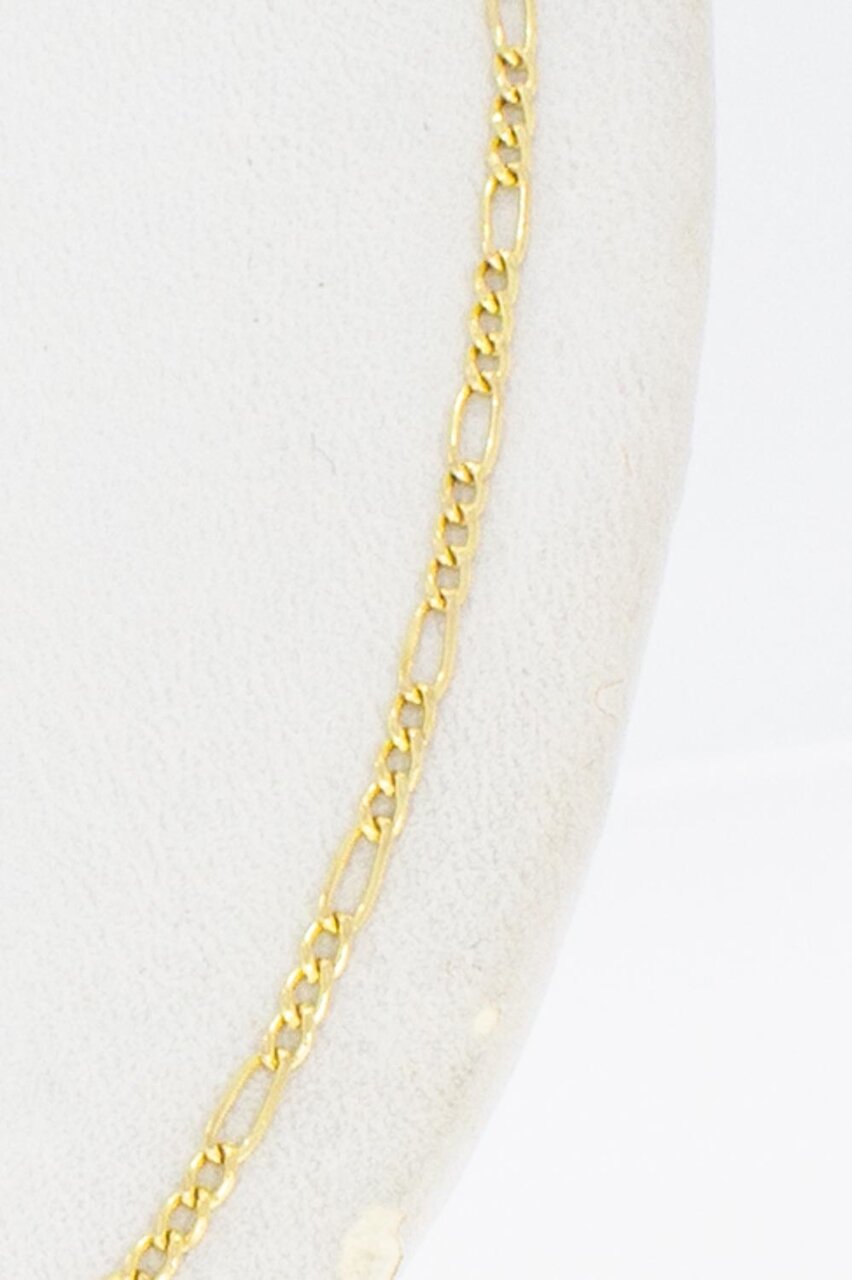 Figarokette 14 Karat Gelbgold - 49,6 cm