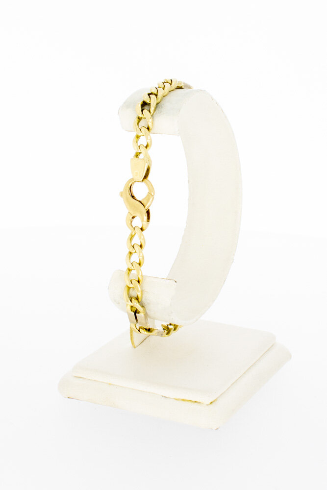 Bicolor 14 Karat Panzer Armband - 21 cm