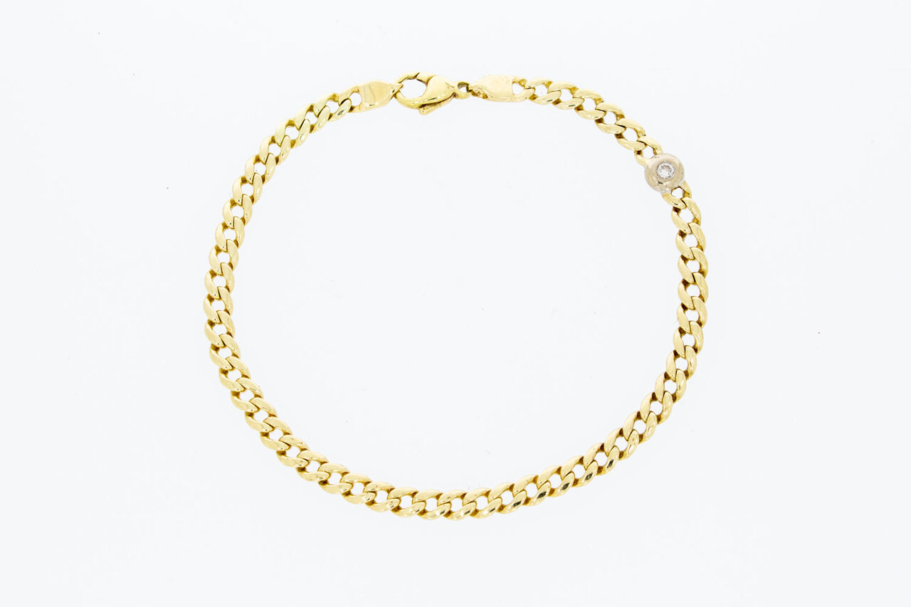 Diamant Panzer Armband 14 Karat  - 21,7 cm