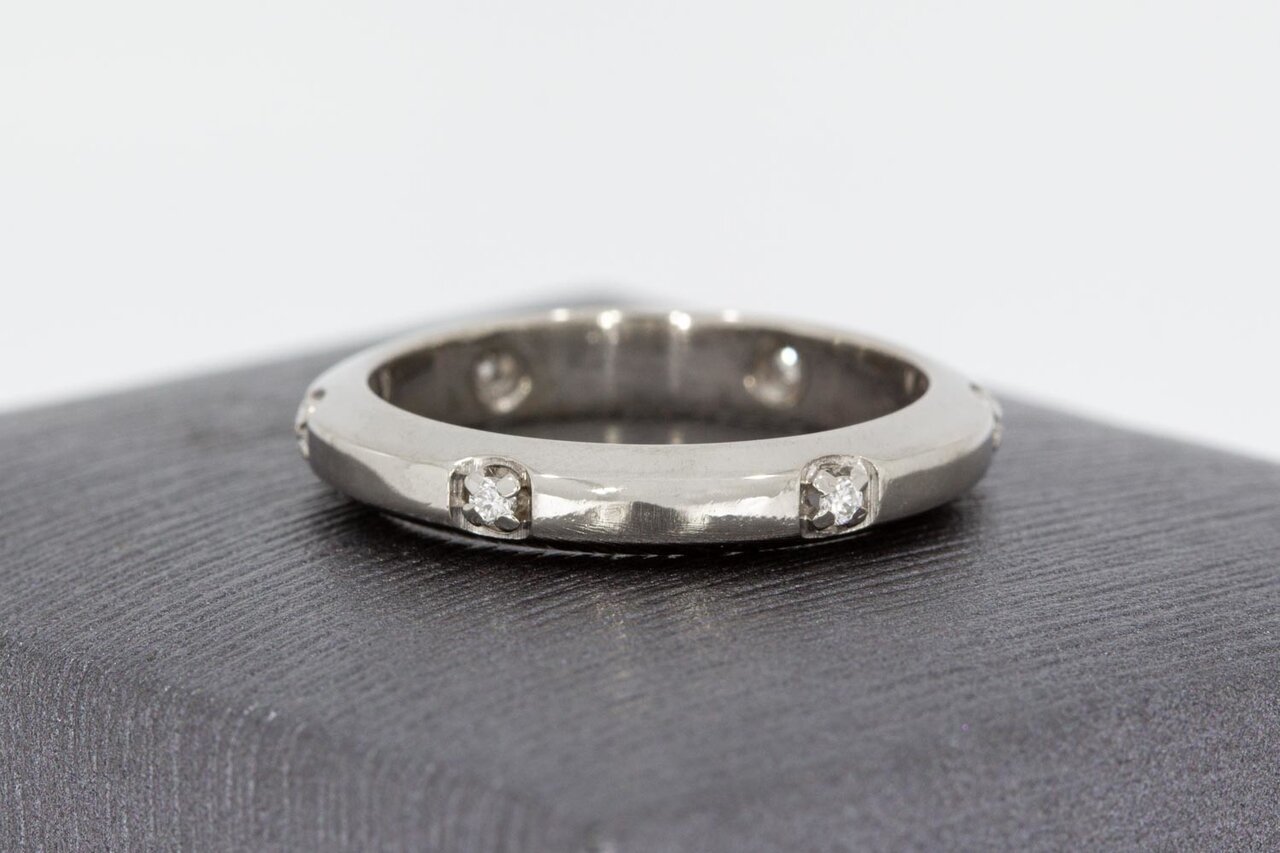 750 Gold Ring mit Diamant - 17,2 mm