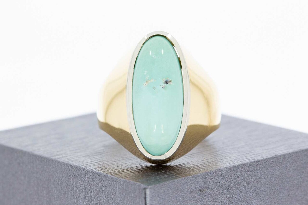Türkis Vintage Gold Ring 750 - 20,7 mm