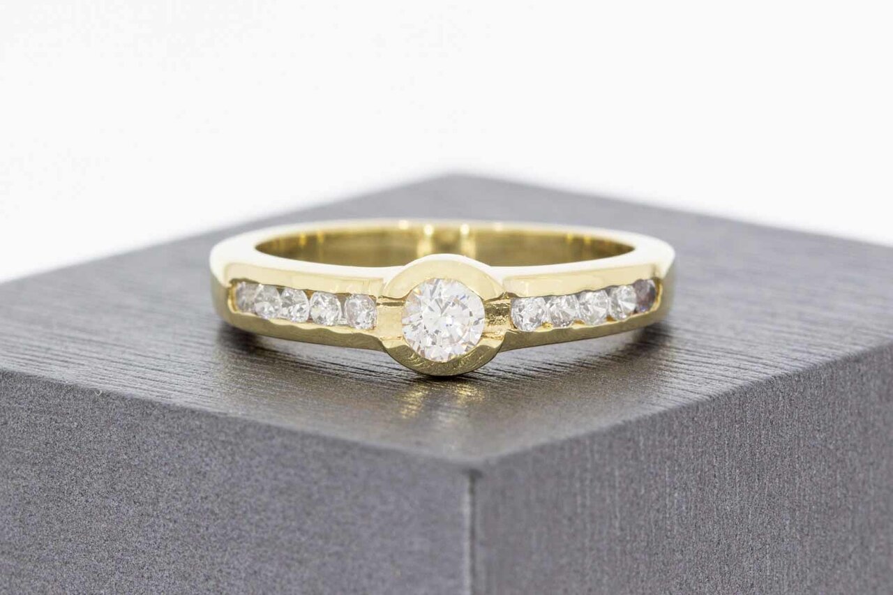 585 gelb Gold Zirkonia Ring - 19,8 mm