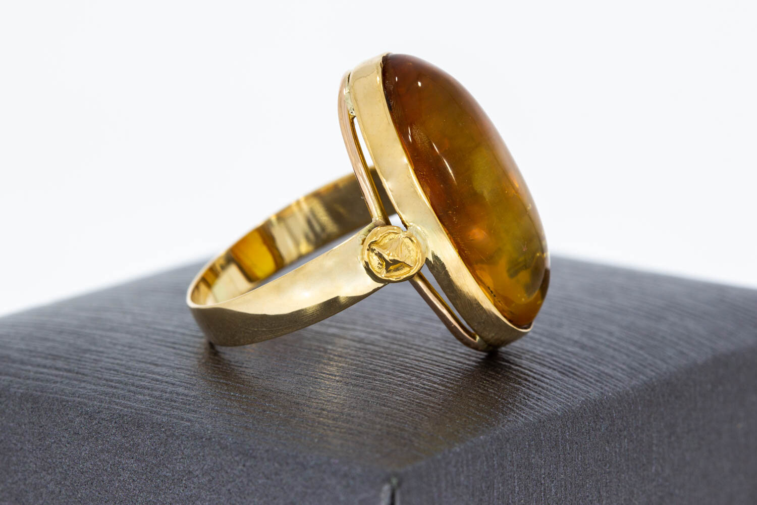 Vintage Bernstein Ring 585 Gold - 16,1 mm