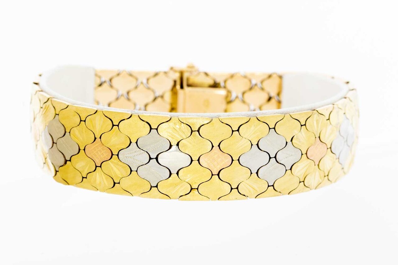 Vintage tricolor 750 Gold Armband - 21 cm