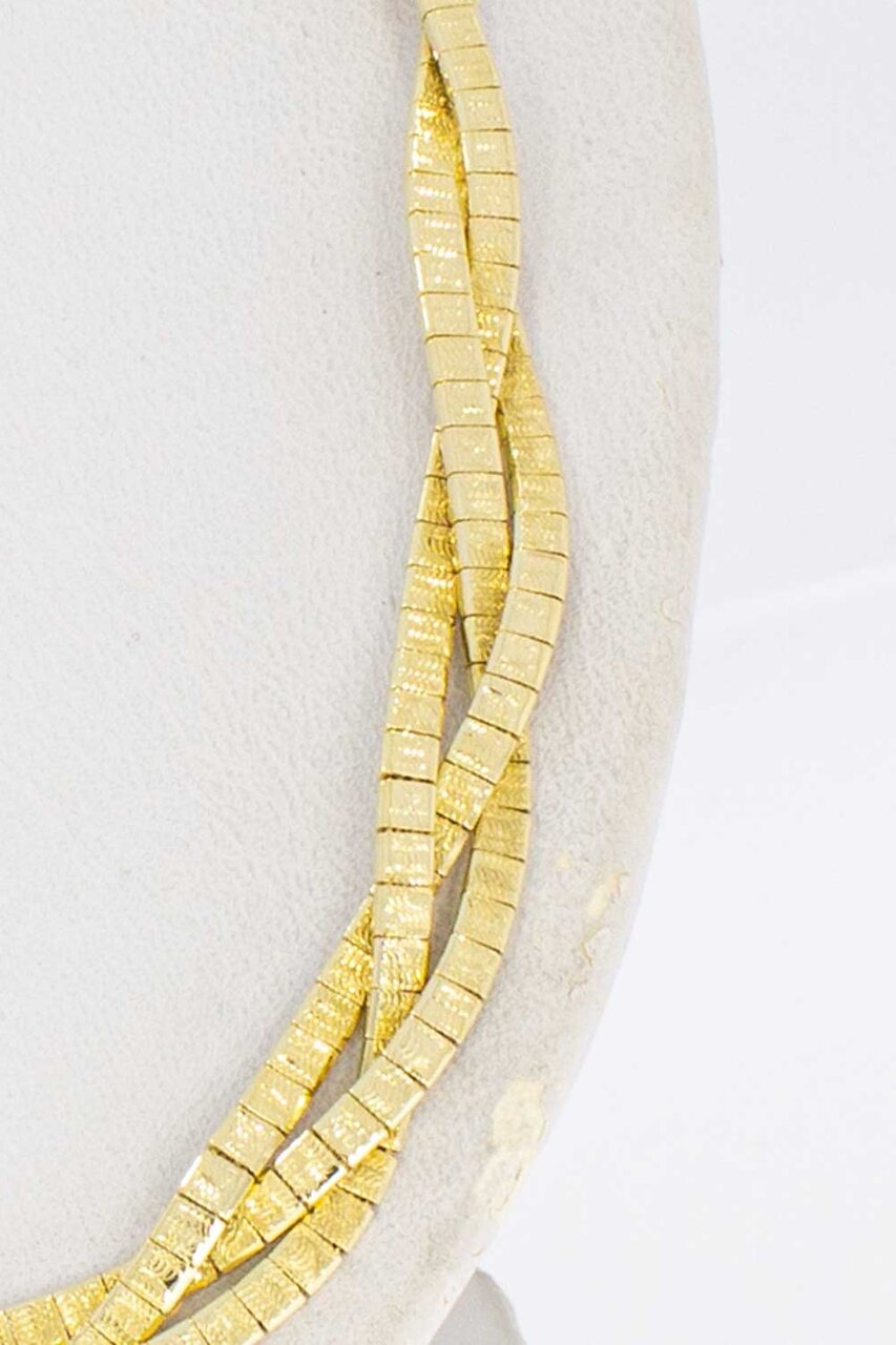 Geflochtene Omega 585 Gold Halskette - 44 cm