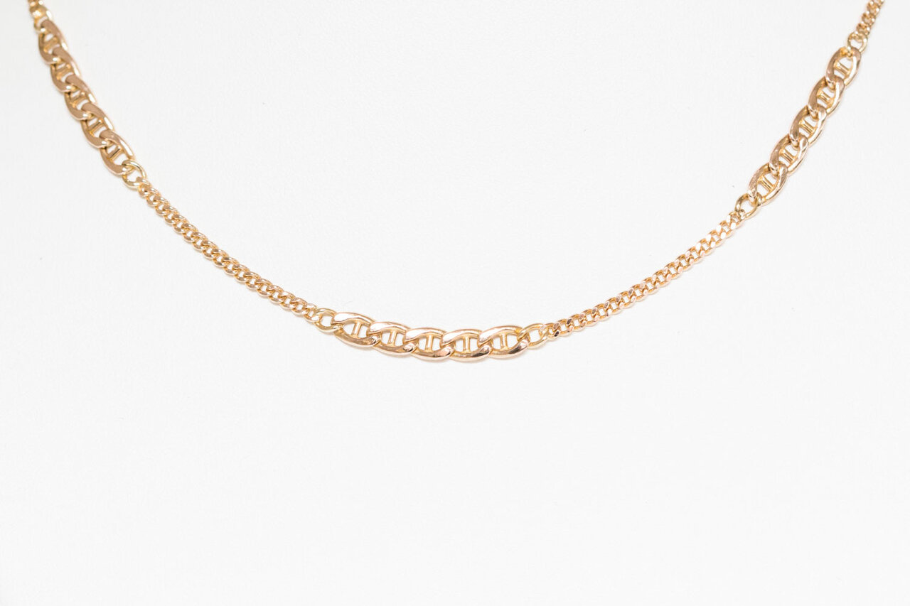Panzer Damen Halskette Gelbgold - 43,5 cm