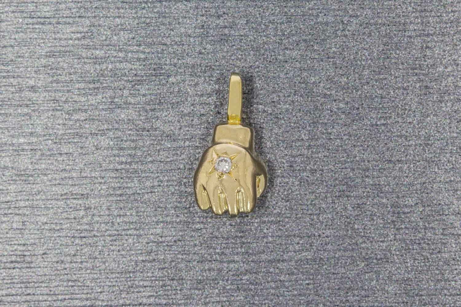 585 Faust Anhänger Herren - Länge 1,6 cm