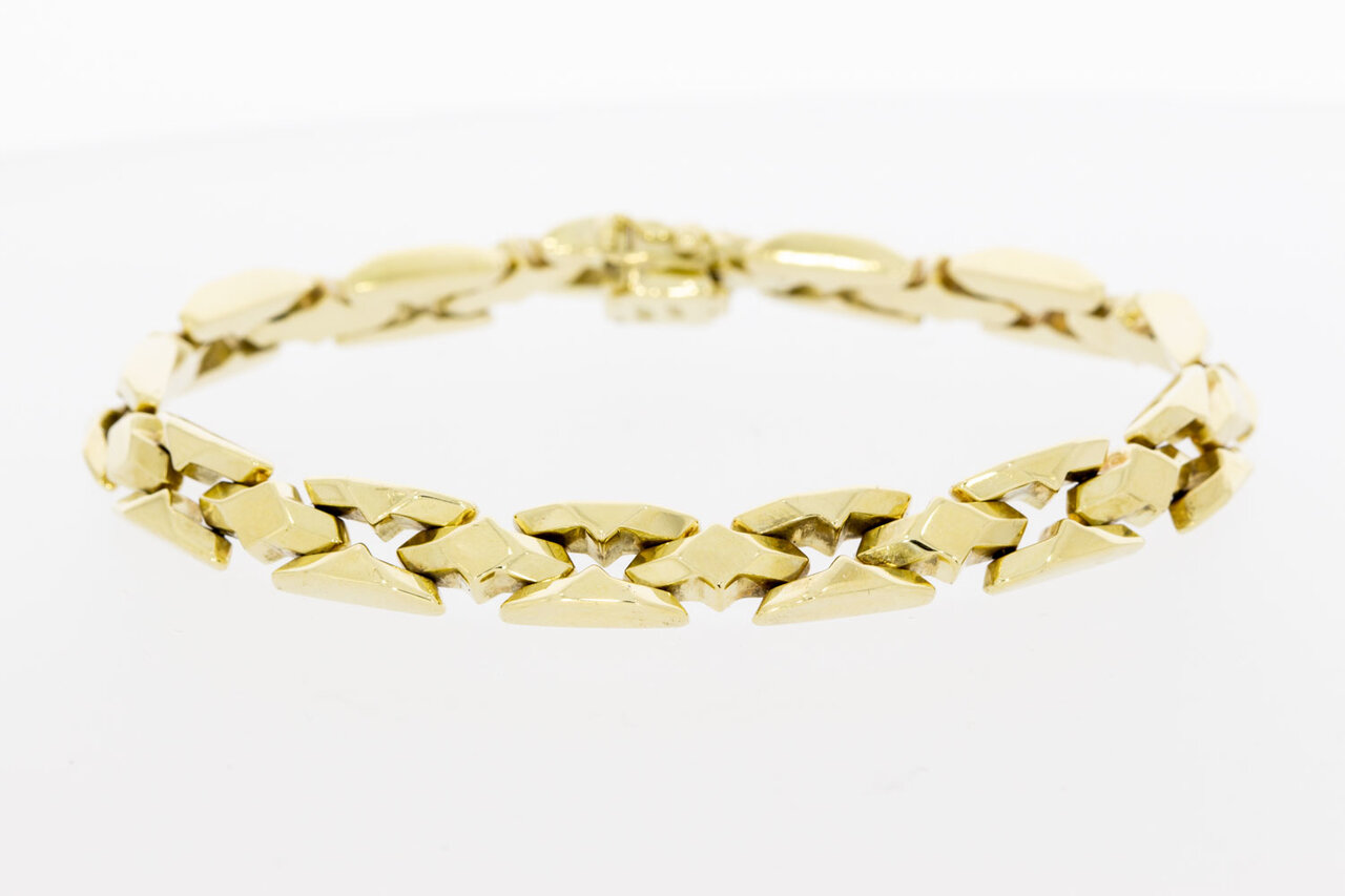 Breites 14 Karat Gold Retro Armband - 20 cm