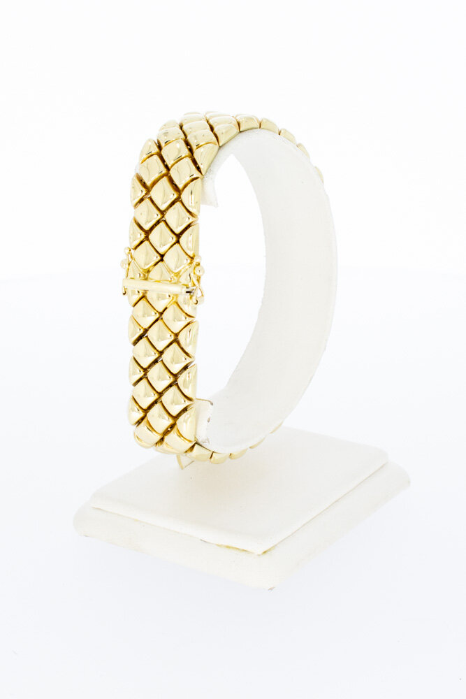 Breites 14 Karat Retro Gold Armband - 20,1 cm
