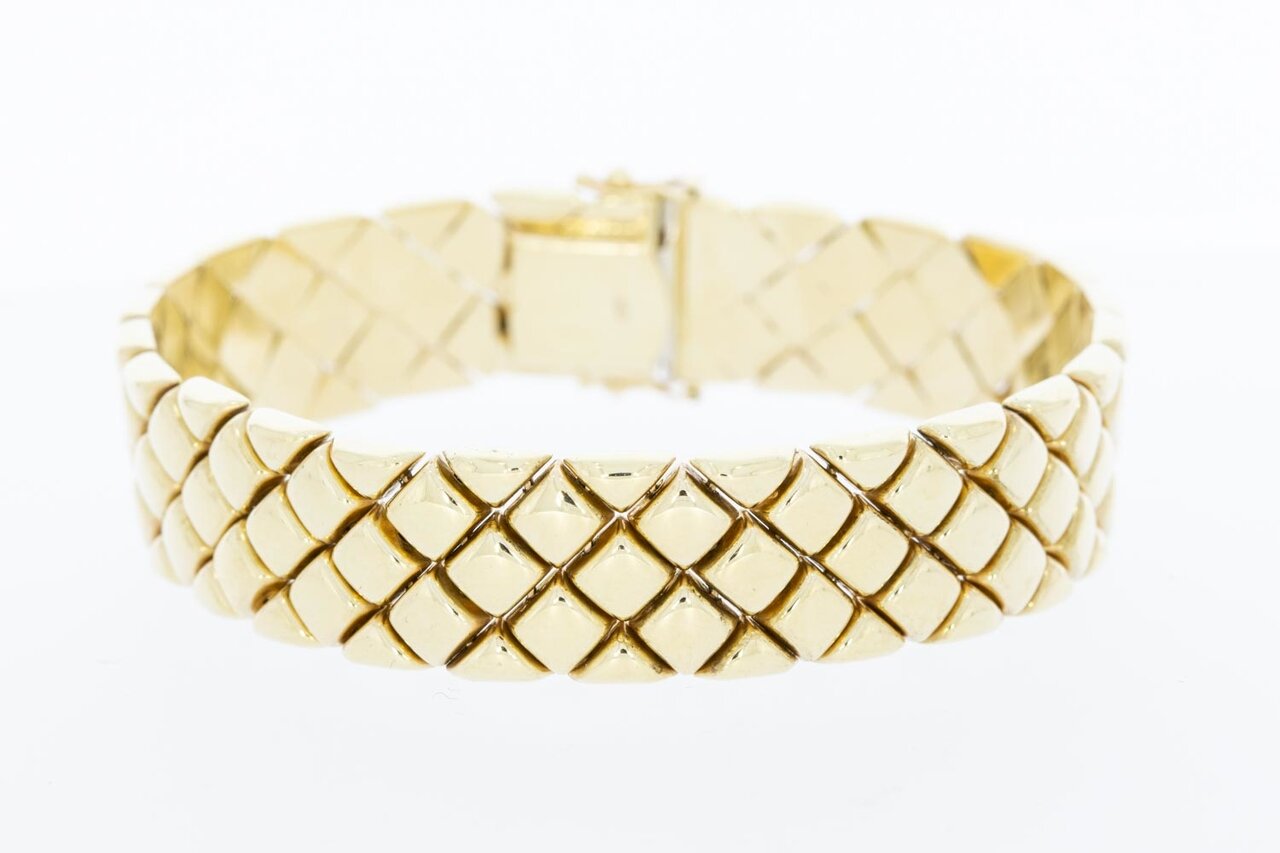 Breites 14 Karat Retro Gold Armband - 20,1 cm