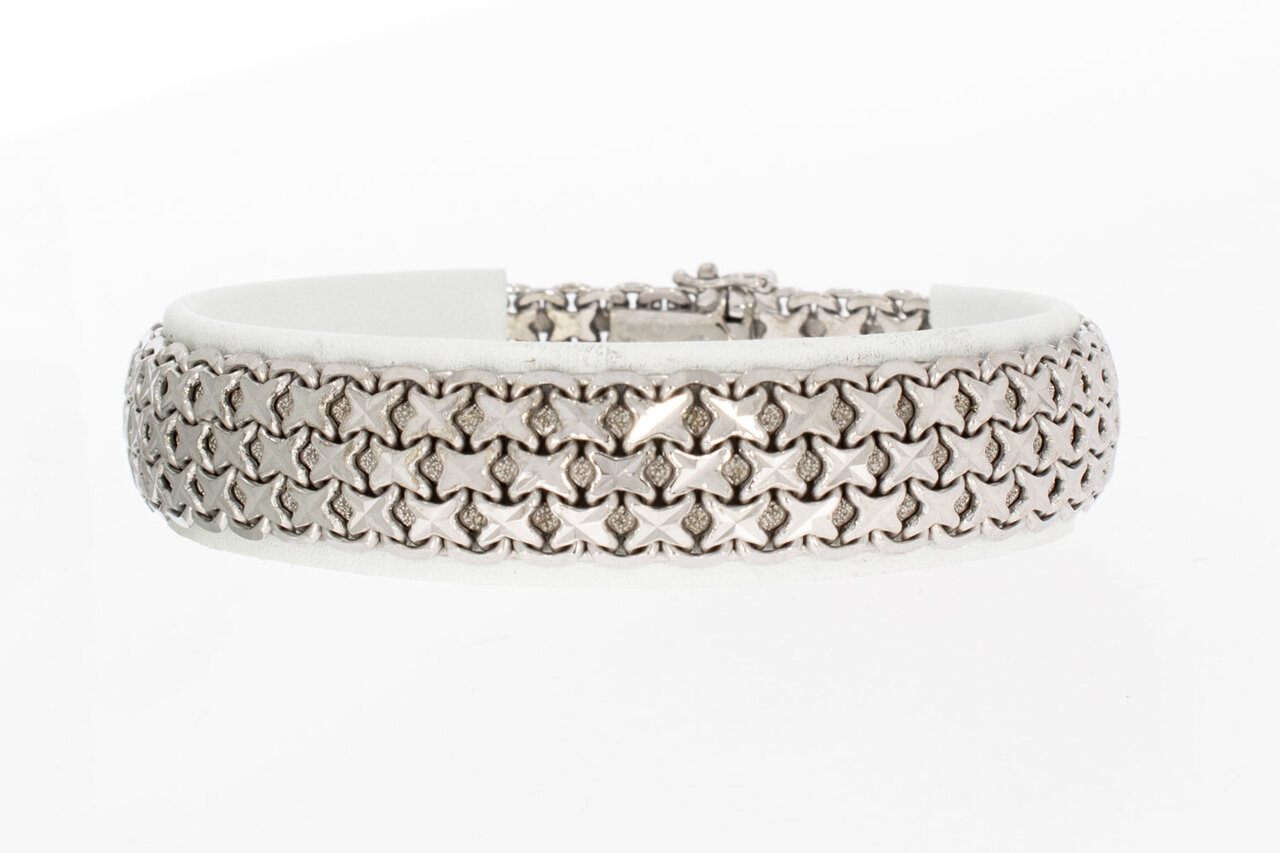 Retro Armband 585 Weißgold - 19 cm