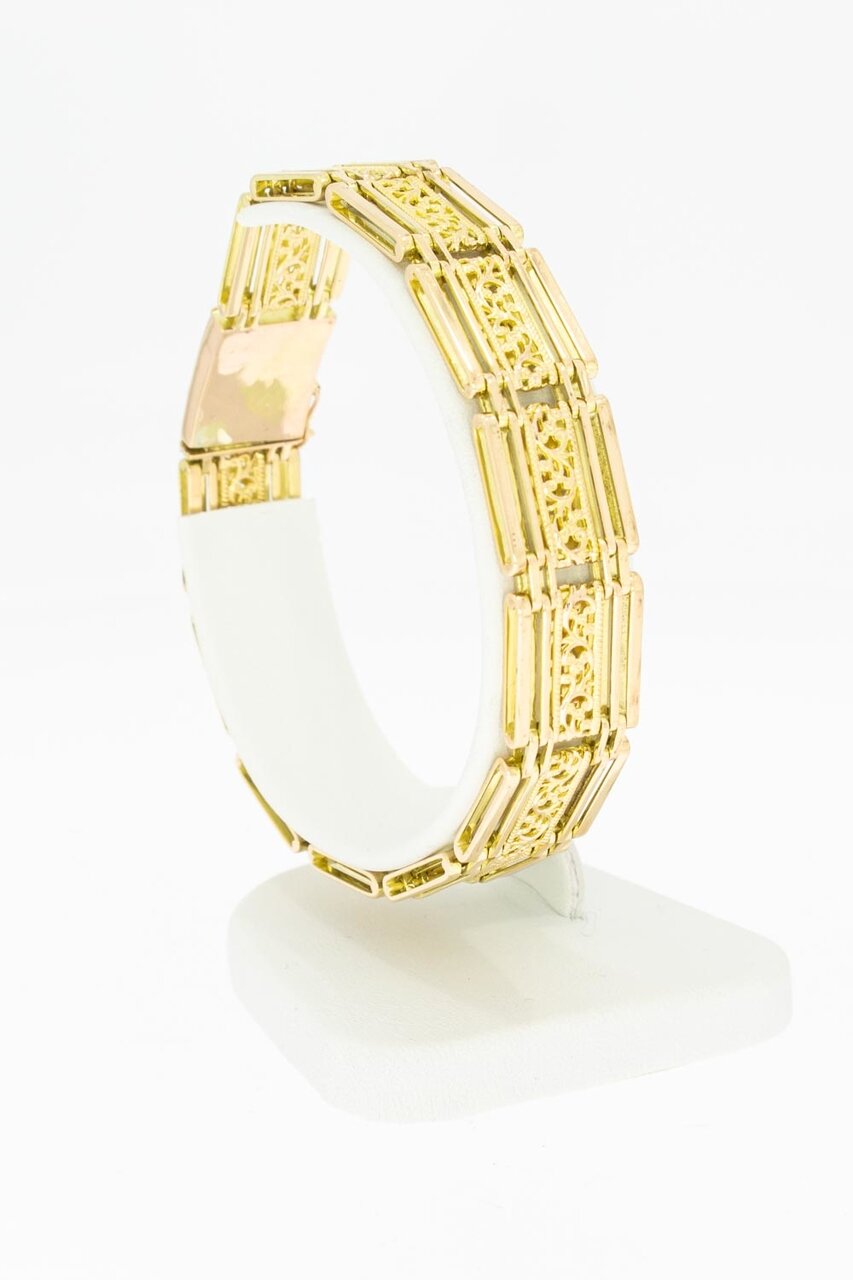 585 Gold Retro Armband mit Diamant - 19,8 cm