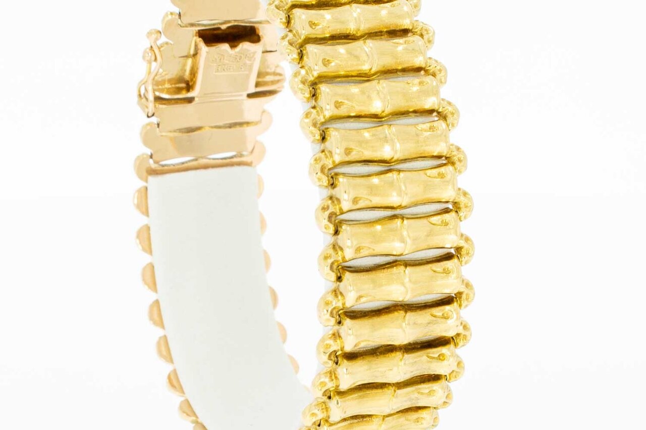 Breites Vintage Gliederarmband 750 Gold - 18,9 cm