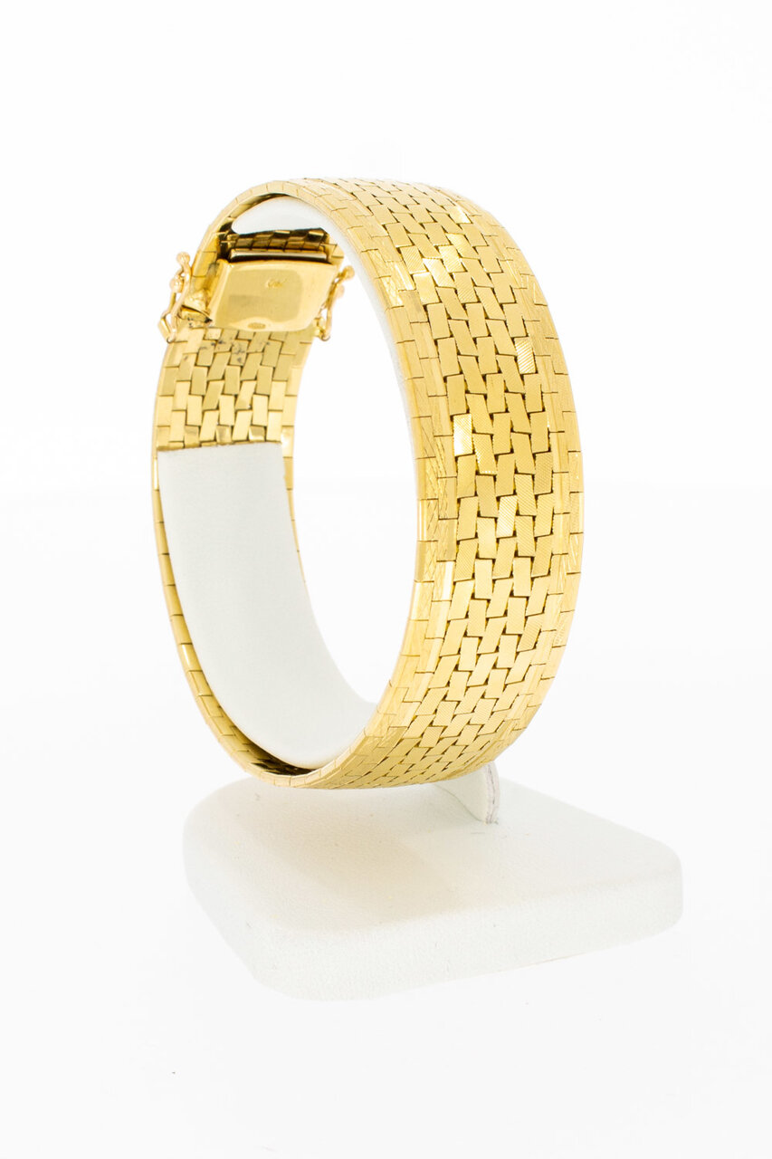 Breites Vintage Gliederarmband 750 Gold - 19,2 cm