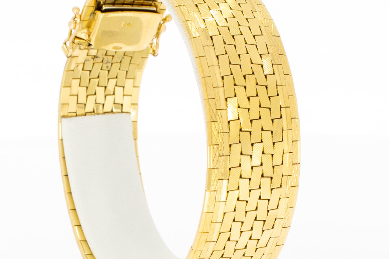 Breites Vintage Gliederarmband 750 Gold - 19,2 cm