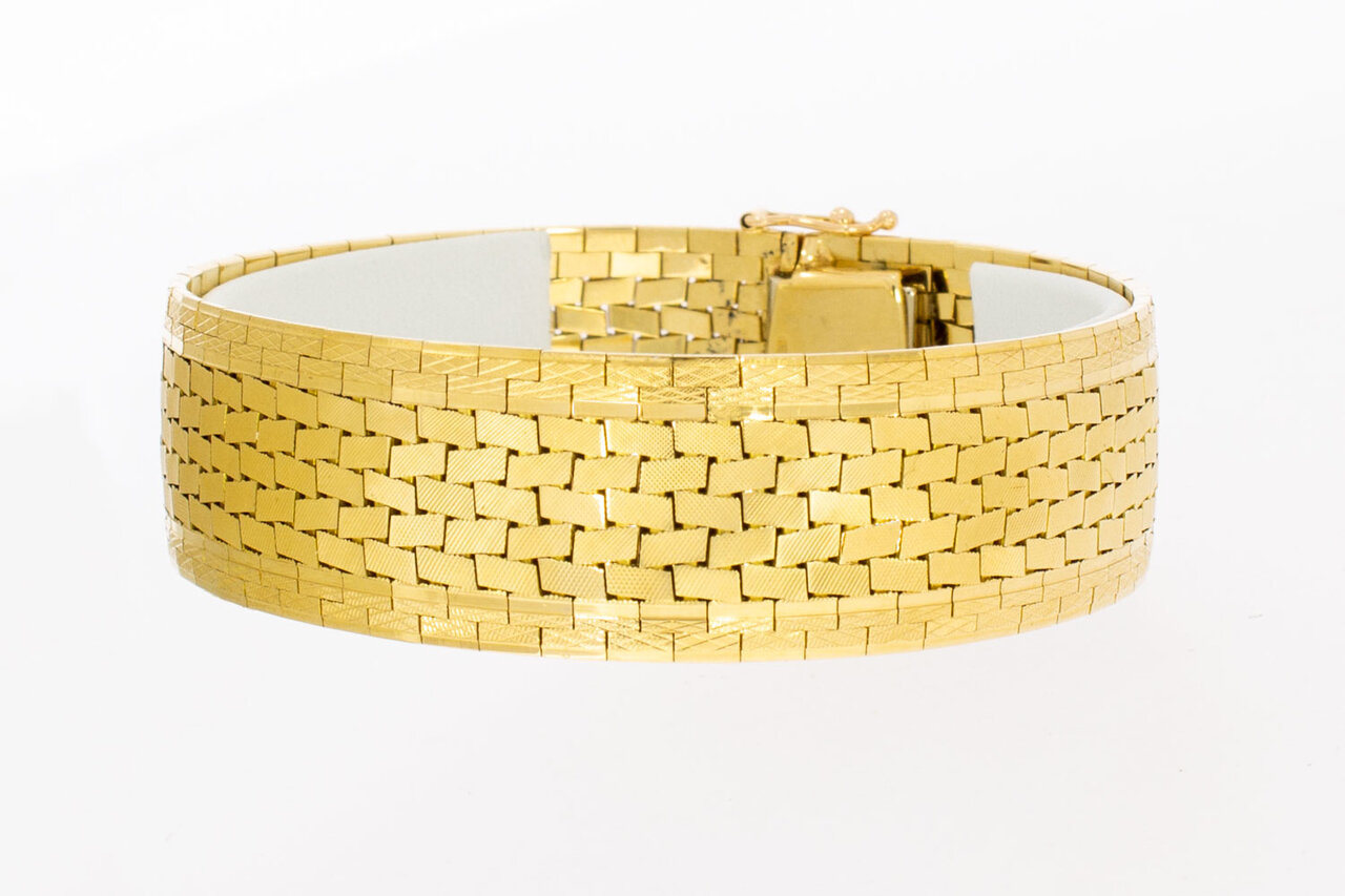 Breites Vintage Gliederarmband 750 Gold - 19,2 cm