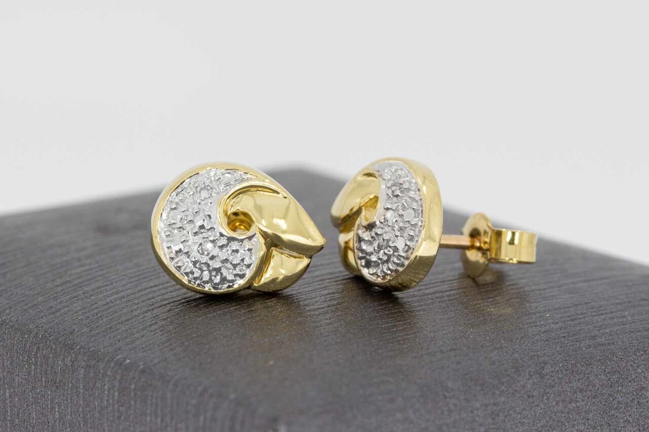 Damen Diamant Ohrstecker 14 Karat Gold