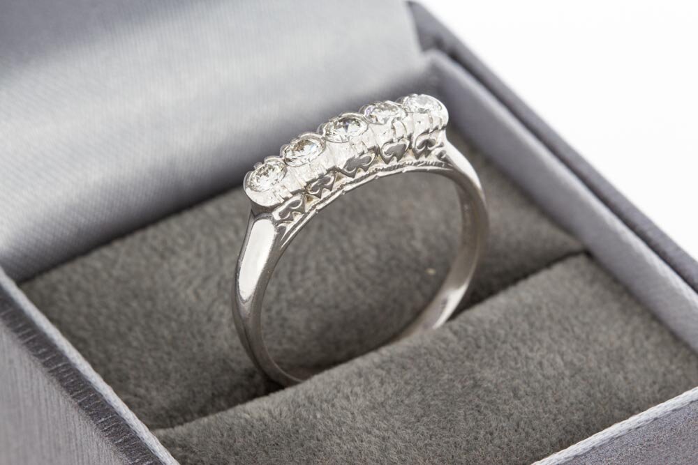 Weißgold diamant-ring 585 Gold - 18,5