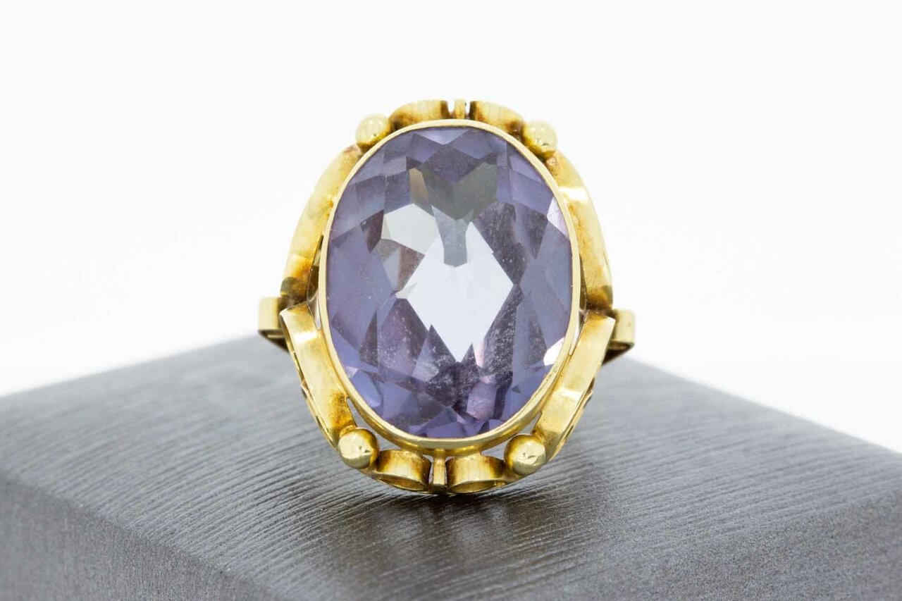 14 Karat Gold Amethyst-Ring - 17,1 mm 