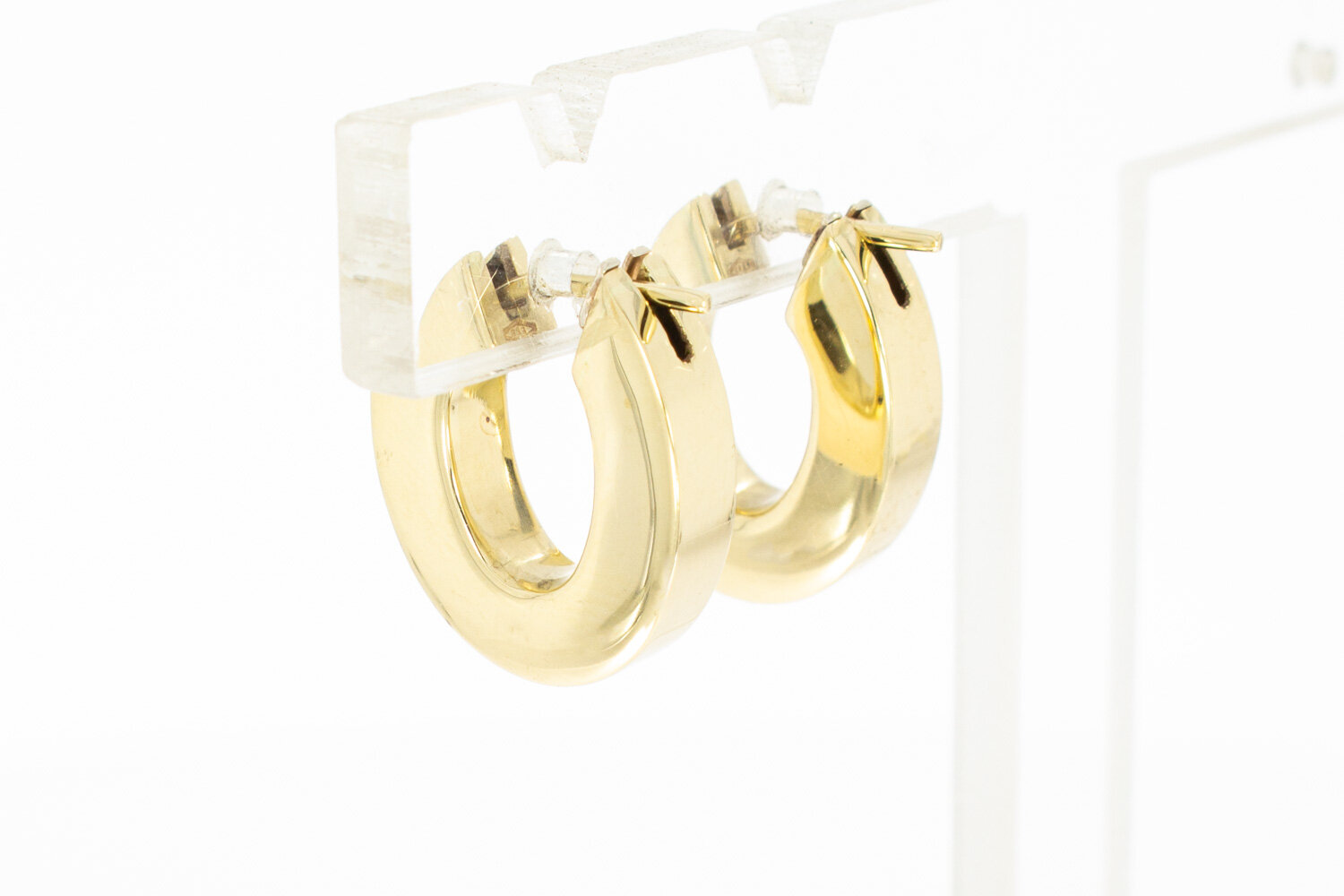 Ovale Ohrringe 14 Karat Gold - 14,5 mm