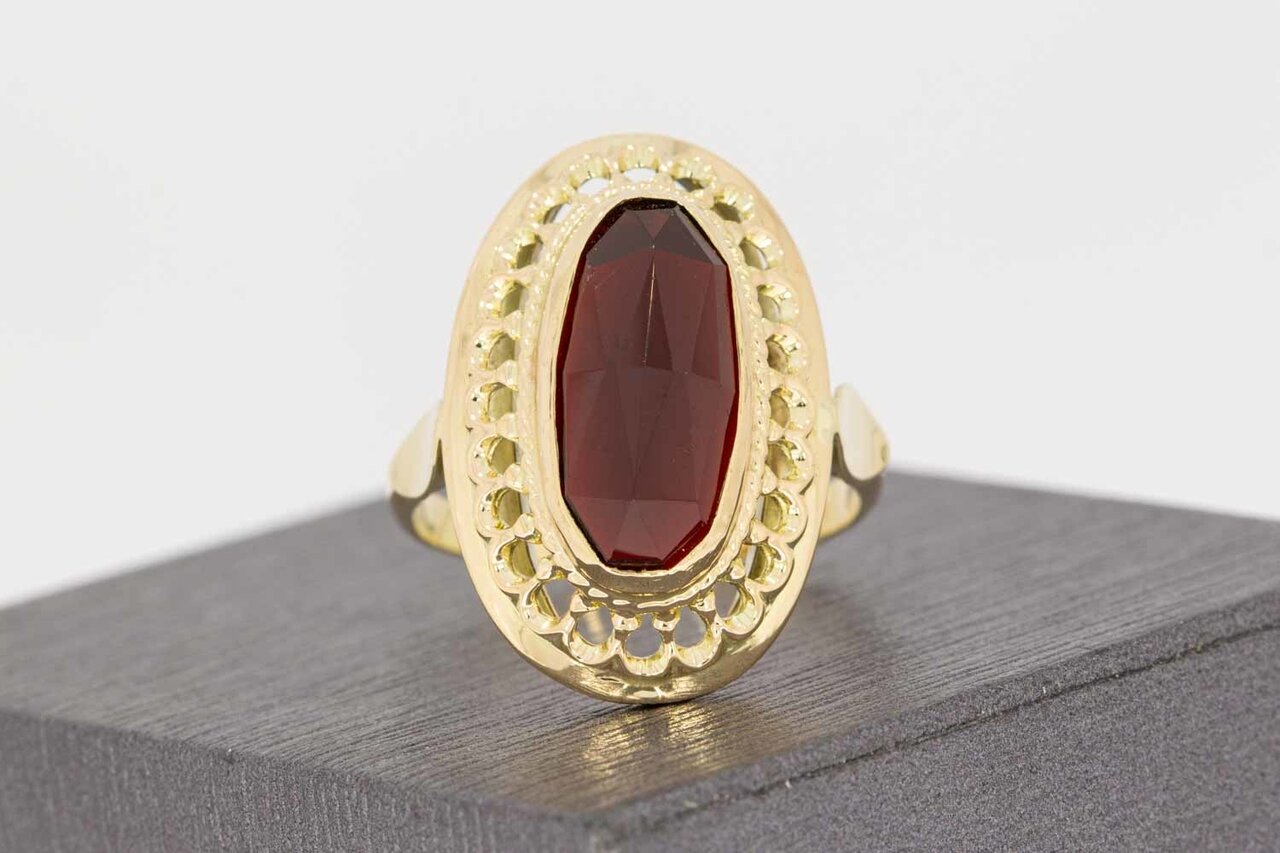 Vintage Granat Goldring 14 Karat - 18,1 mm
