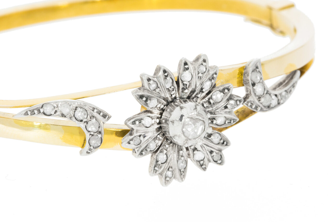 Bicolor Diamant Armreif 585 Gold