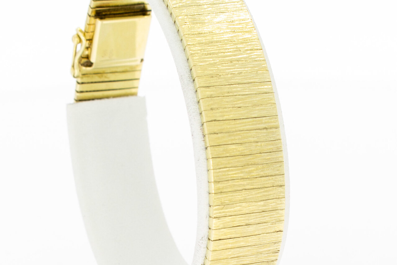 Breites Vintage Gliederarmband 585 Gold - 18,5 cm