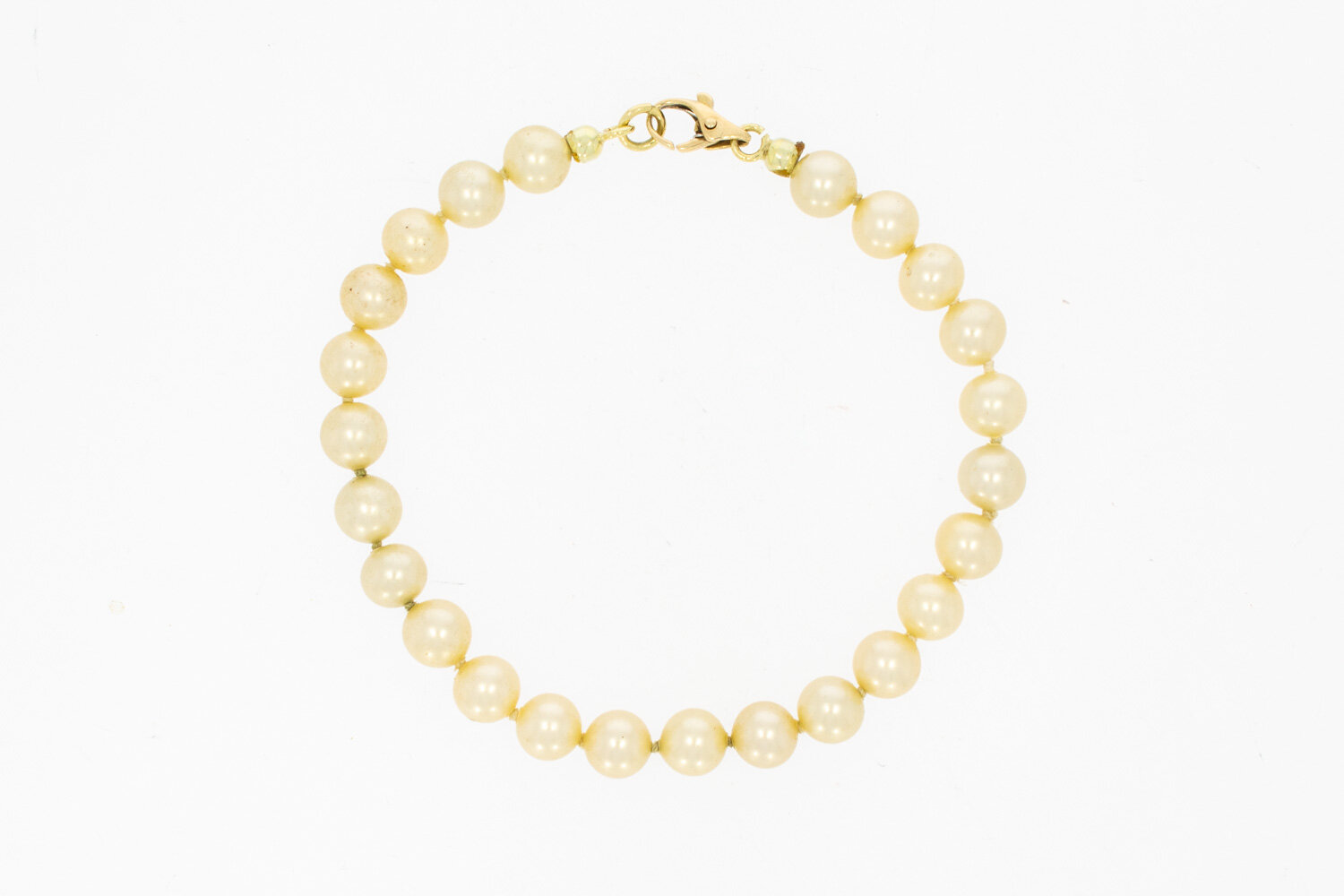 585 Gold Armband mit Perlen - 21,6 cm
