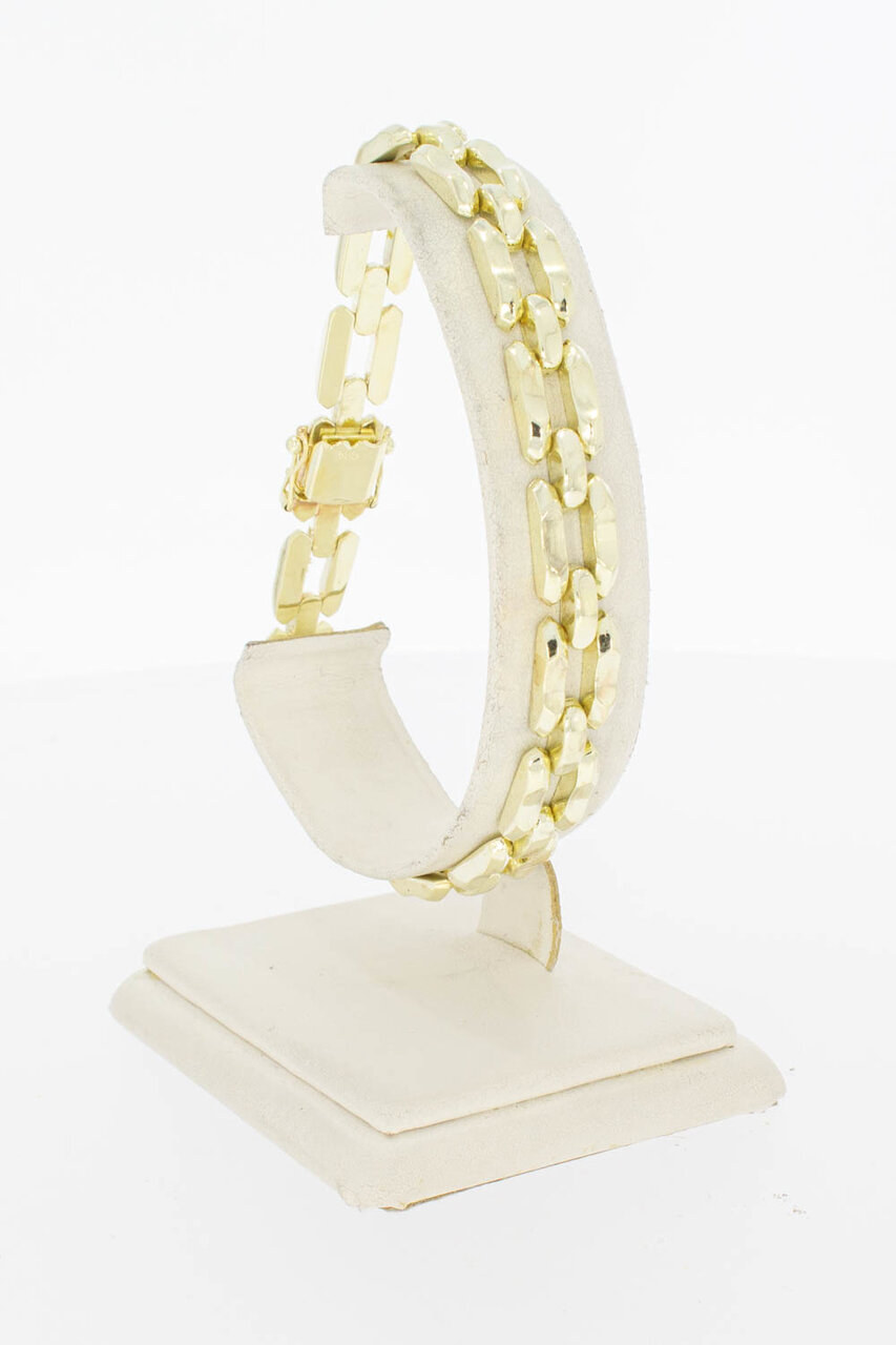 B1reites Gold Barrenarmband 585 - 21,5 cm