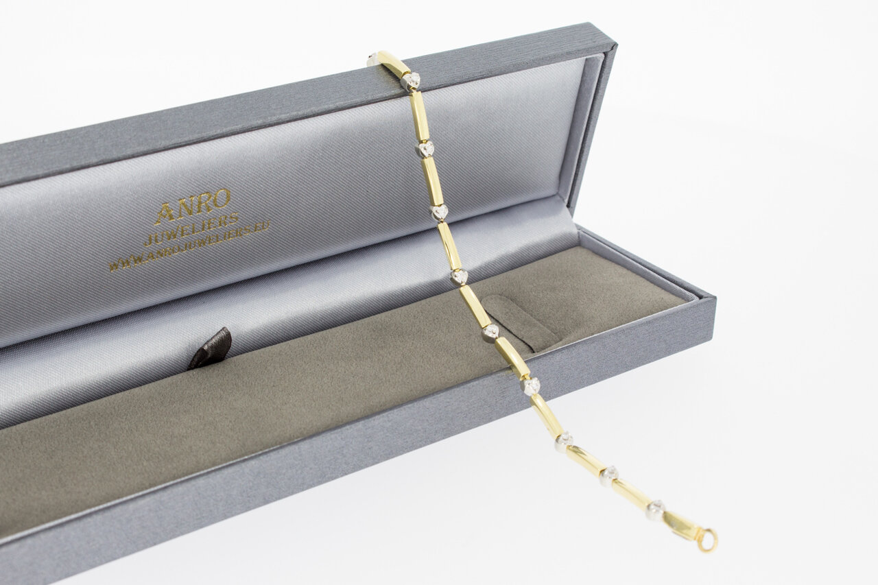 Bicolor 750 Gold Tennis Armband - 19 cm