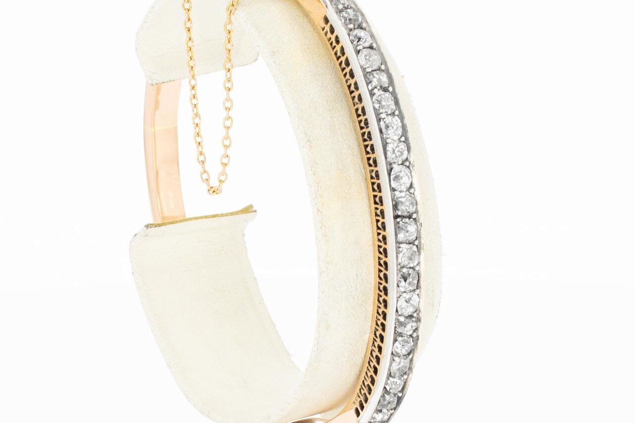 750 Rosé goldene Diamanten Armreif 