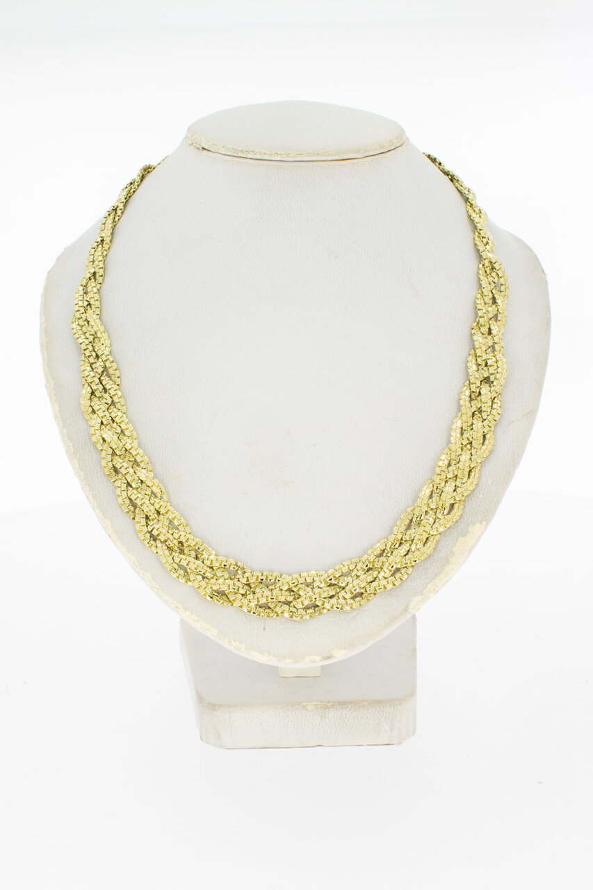 Geflochtene Halskette 585 Gelbgold - 44,5 cm
